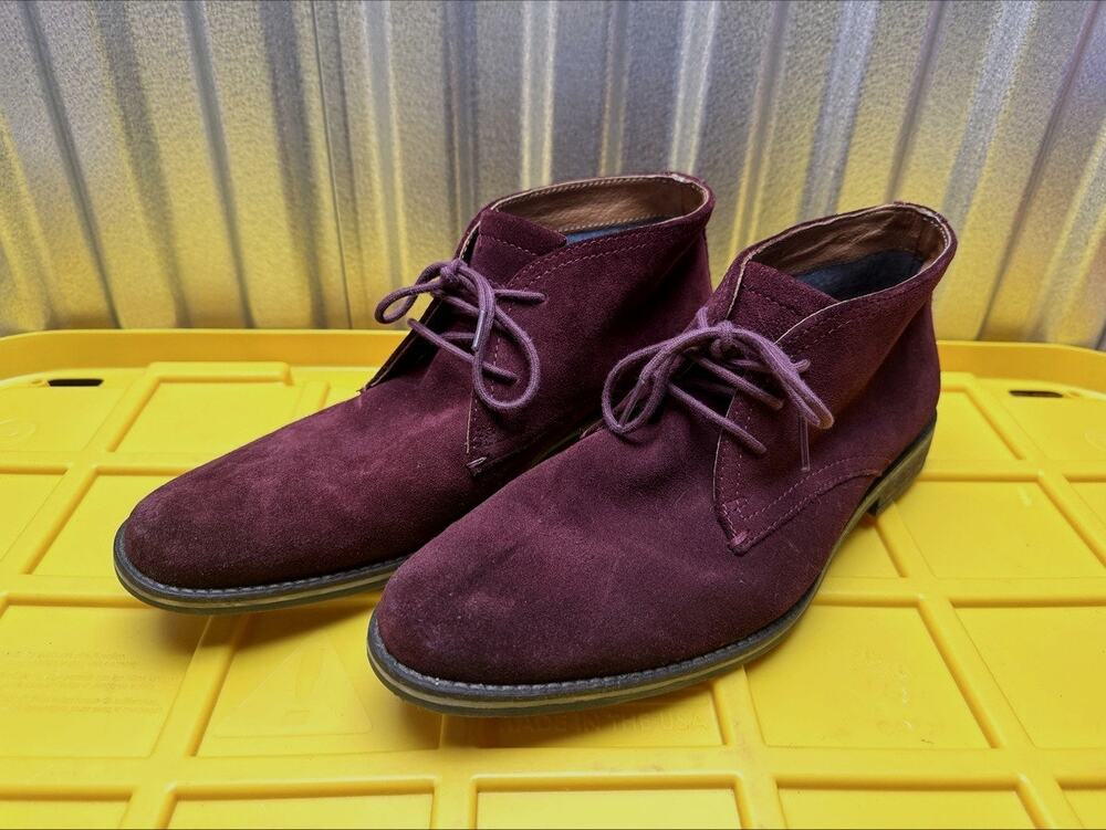 Alfani Mens Burgundy Suede Chukka Desert Boots 10M